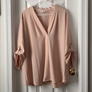 Calvin Klein 2x flowy blouse blush